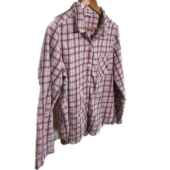Victoria Secret Pink Plaid Button Down Shirt/Top - Picture 6 of 10